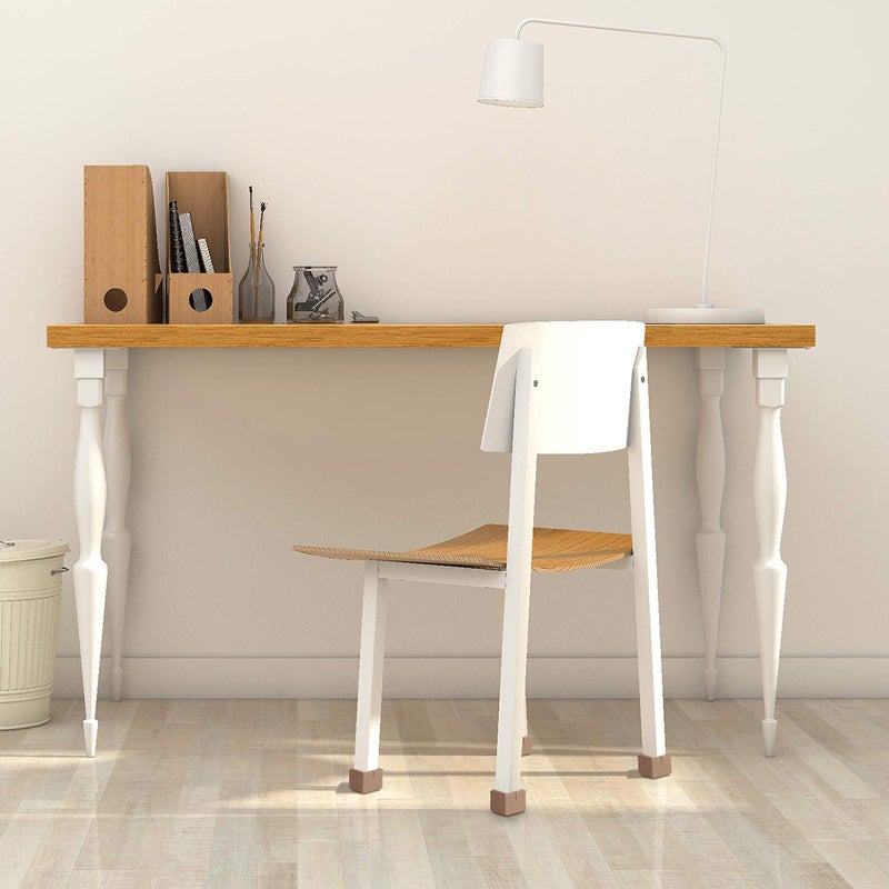 Anwenk Chair Leg Floor Protectors Square Furniture Leg Caps 1 1/4 to 1 3/8â€ with Felt Pads Brown (16 Pack) - Image 4